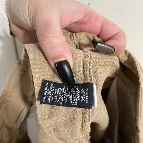 Banana Republic Womens Tan Linen Cotton Pockets Cuffed Mid Rise Shorts Size 6 - Picture 5 of 10